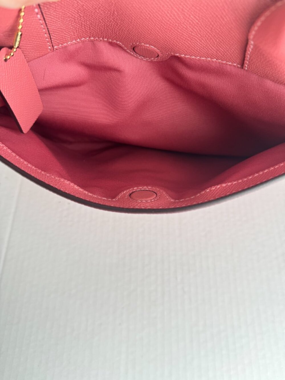 Coach Casey Tote Crossgrain Leather Gold Hardware Mauve Old Rose Pre-owned - Picture 13 of 13